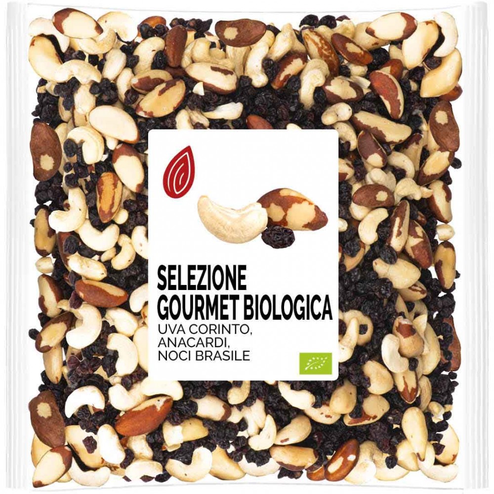 Selezione di frutta secca e frutta disidratata biologica