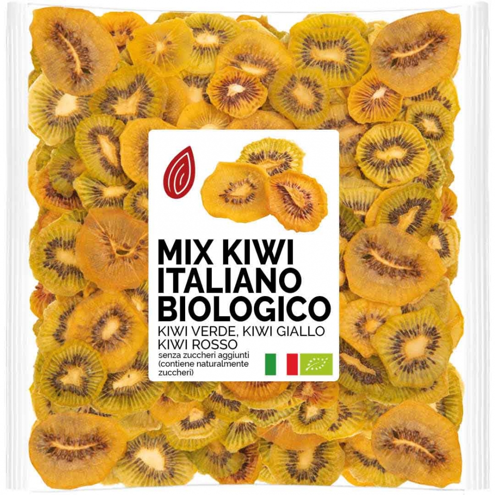 Kiwi giallo verde rosso disidratato bio italiano