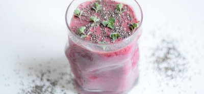 Frullato di uva fragola, ribes e semi di chia